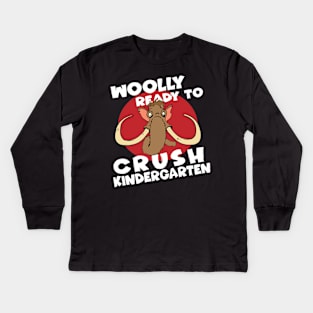 Wooly Ready to Crush Kindergarten Back to School Kids Long Sleeve T-Shirt